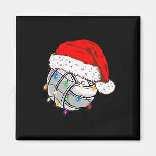 Christmas Volleyball Ball Santa Hat Funny Sport Xm Magnet