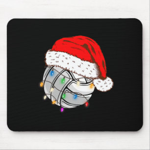 Christmas Volleyball Ball Santa Hat Funny Sport Xm Mouse Pad