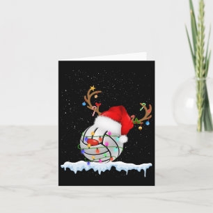 Christmas Volleyball Ball Santa Hat Xmas Boys Men  Card