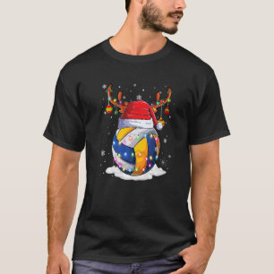 Christmas Volleyball Ball Santa Reindeer Lights Or T-Shirt