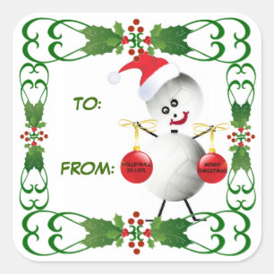 Christmas Volleyball Gift Tag