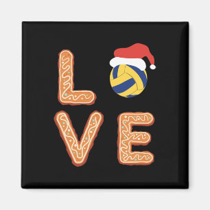 Christmas Volleyball Love Santa Claus Xmas Team Sp Magnet