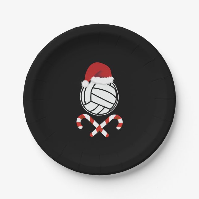 Christmas Volleyball Paper Plate (Front)