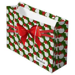 Christmas Volleyball Pattern - Large Large Gift Bag