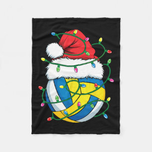 Christmas Volleyball Santa Hat Boys Girls Xmas Lig Fleece Blanket