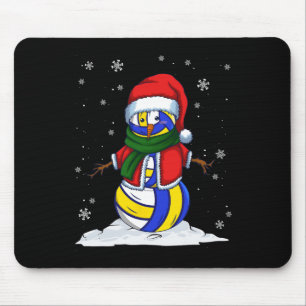 Christmas Volleyball Snowman Xmas Sport Volleyball Mouse Pad