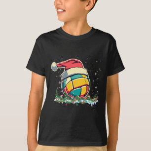 Christmas Volleyball With Santa For Kids Men Xmas T-Shirt