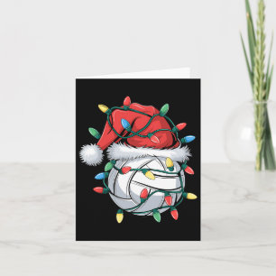 Christmas Volleyball Xmas Santa Sports Hat Ball Ki Card