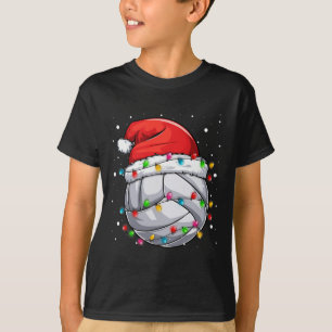 Christmas Volleyball Xmas Santa Sports Hat Ball Ki T-Shirt