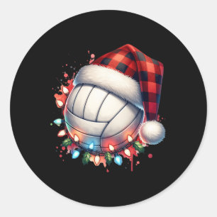 Christmas Volleyball Xmas Volleyball Player 1  Classic Round Sticker