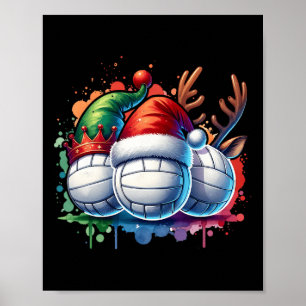 Christmas Volleyball Xmas Volleyball Player  Poster