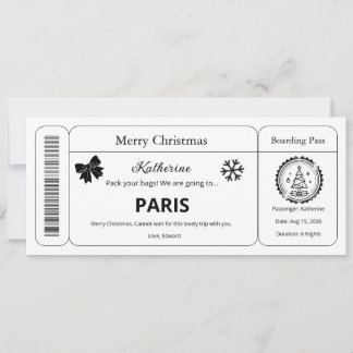 Christmas Voucher, Custom Boarding Pass Ticket Invitation