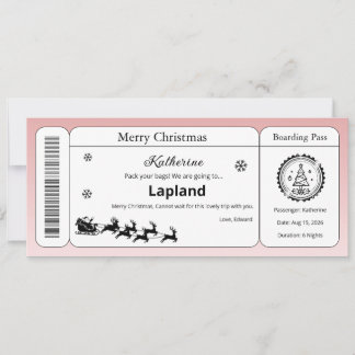 Christmas Voucher, Custom Boarding Pass Ticket Invitation