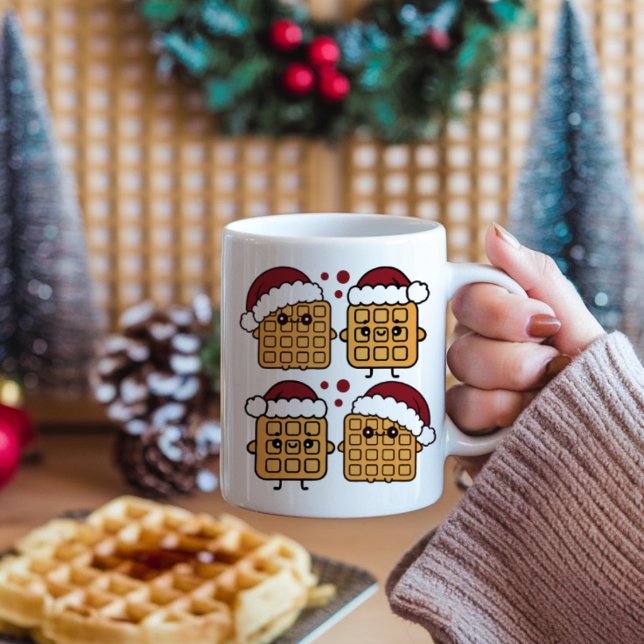 Christmas Waffle wearing Christmas Hat Coffee Mug (Creator Uploaded)