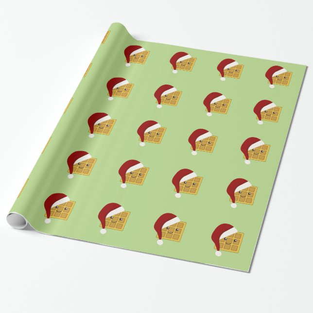 Christmas Waffle Wrapping Paper (Unrolled)