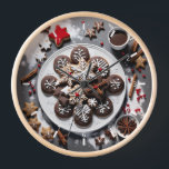 Christmas Wall Clock 1 - 001<br><div class="desc">Digital design of Christmas ornament,  end of year,  various materials and styles,  Christmas tree decoration,  new year.</div>
