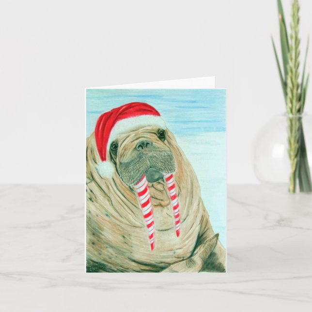 Christmas Walrus Holiday Card (Front)