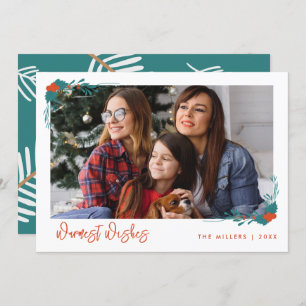 Christmas Warmest Wishes Family Photo Holiday Card
