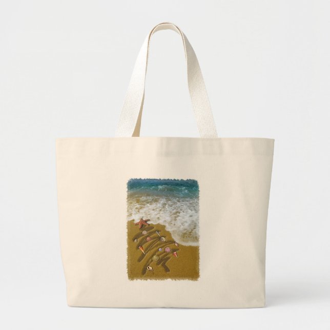 Christmas Washed Up on Shore Large Tote Bag (Front)
