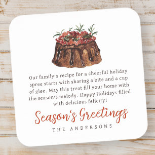 Christmas Watercolor Baked Treat Family Gift Label