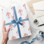 Christmas Watercolor Candy Canes Wrapping Paper<br><div class="desc">Watercolor candy canes with gingham bows Christmas wrapping paper.</div>