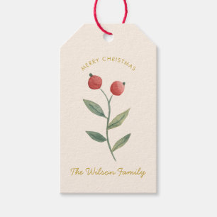 Christmas Watercolor Cute Baby Shower Gift Tags