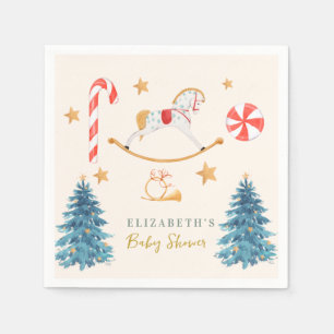 Christmas Watercolor Cute Tree Baby Shower  Napkin
