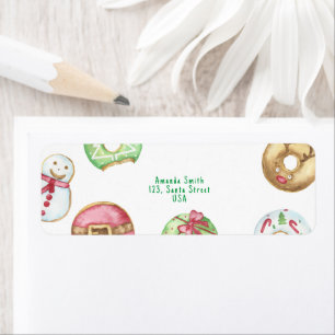 Christmas watercolor donuts cookies