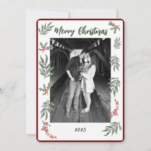 Christmas Watercolor Flat Holiday Card