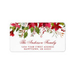 Christmas Watercolor Floral  Red Poinsettia Label<br><div class="desc">Christmas Holiday Watercolor Floral Poinsettia Red Return Address Labels</div>