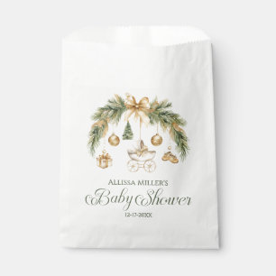 Christmas Watercolor Greenery Winter Baby Shower Favour Bags