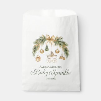 Christmas Watercolor Greenery Winter Baby Sprinkle Favour Bags