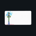 Christmas Watercolor Lamp Post Blank DIY Address Label<br><div class="desc">These festive address labels will add some joy to your Christmas or holiday mailings. Features a watercolor lamp post decorated with wreaths and garlands. The main section of the label is left blank so that you can run them through a printer to address your Christmas cards without having to hand...</div>