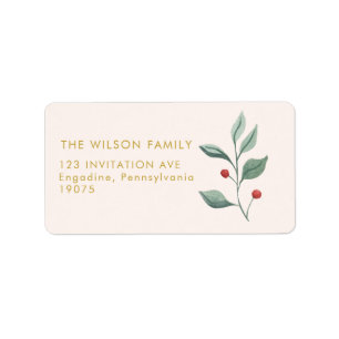 Christmas Watercolor Merry Christmas Adress Label