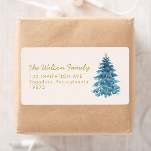 Christmas Watercolor Merry Christmas Adress Label