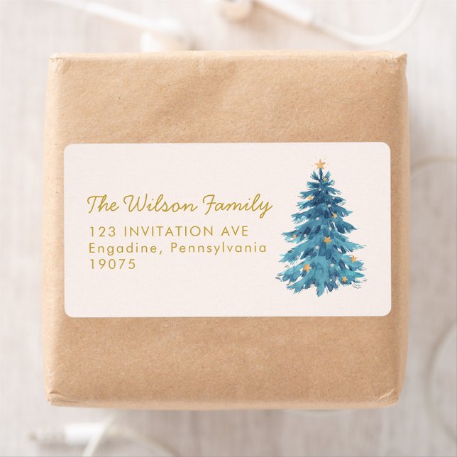 Christmas Watercolor Merry Christmas Adress Label (Creator Uploaded)