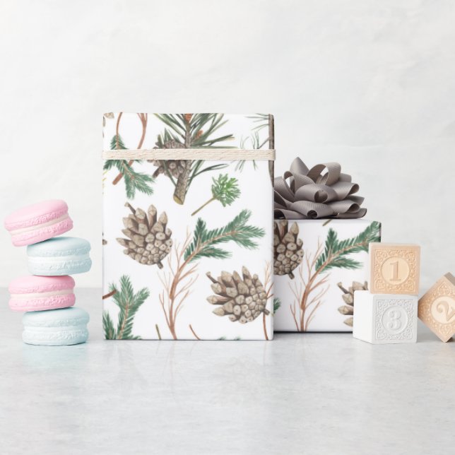 Christmas watercolor pattern wrapping paper (Baby Shower)