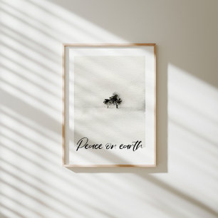Christmas watercolor peace on earth poster