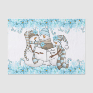 Christmas watercolor snowman Holiday party tissue Tissue Paper