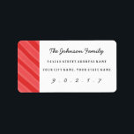 Christmas Watercolor Stripe Custom Address Labels<br><div class="desc">Red watercolor stripes with customisable address.  Corresponds to</div>