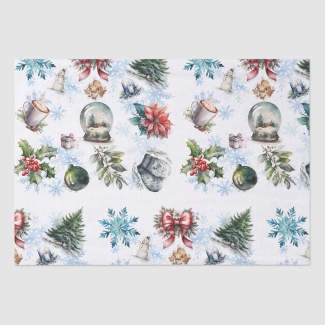 Christmas Watercolor Tissue Paper (Front)