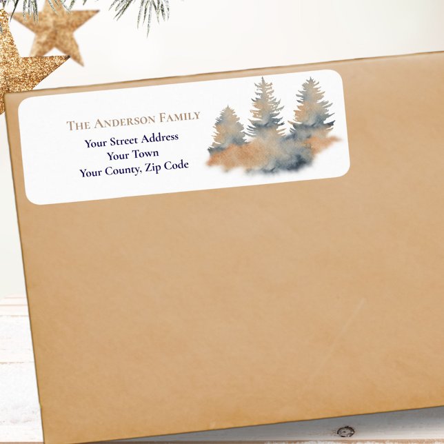 Christmas Watercolor Winter Forest Fir Trees Name (Creator Uploaded)