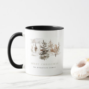 Christmas Watercolor Winter Landscape Mug
