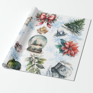 Christmas Watercolor Wrapping Paper
