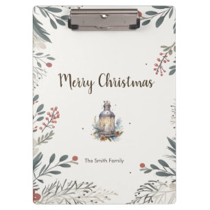 Christmas Watercolour Greetings Clipboard