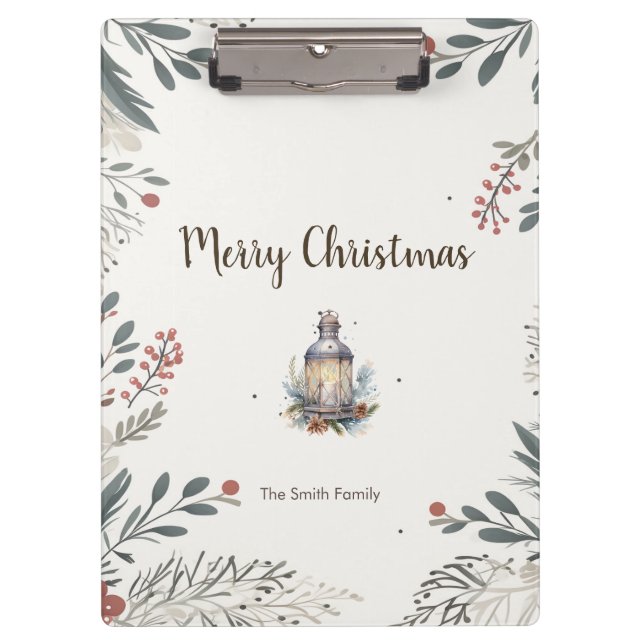 Christmas Watercolour Greetings  Clipboard (Front)