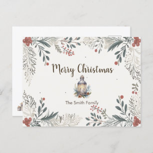 Christmas Watercolour Greetings  Postcard