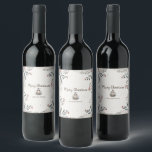 Christmas Watercolour Greetings  Wine Label<br><div class="desc">Christmas holiday projects with a touch of rustic charm and bohemian elegance a cozy winter scenes to festive greeting cards & invitations. For any further customization or any matching item please feel free to contact me on magpiestyling@outlook.com</div>