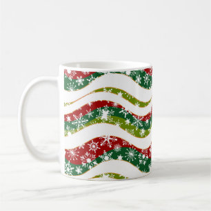 Christmas waves and snowflakes coffee mug