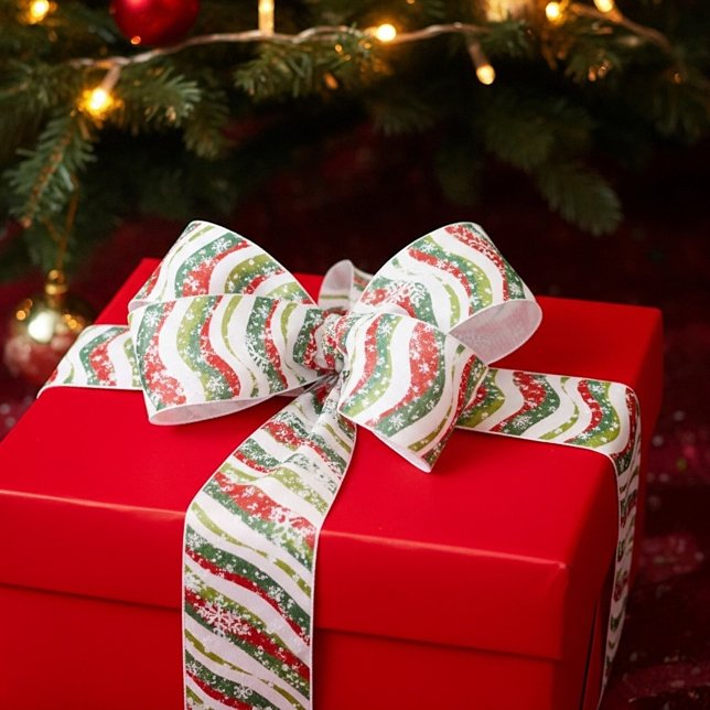 Christmas waves and snowflakes  satin ribbon (Creator Uploaded)